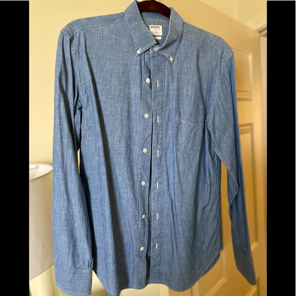 Bonobos blue chambray denim button down